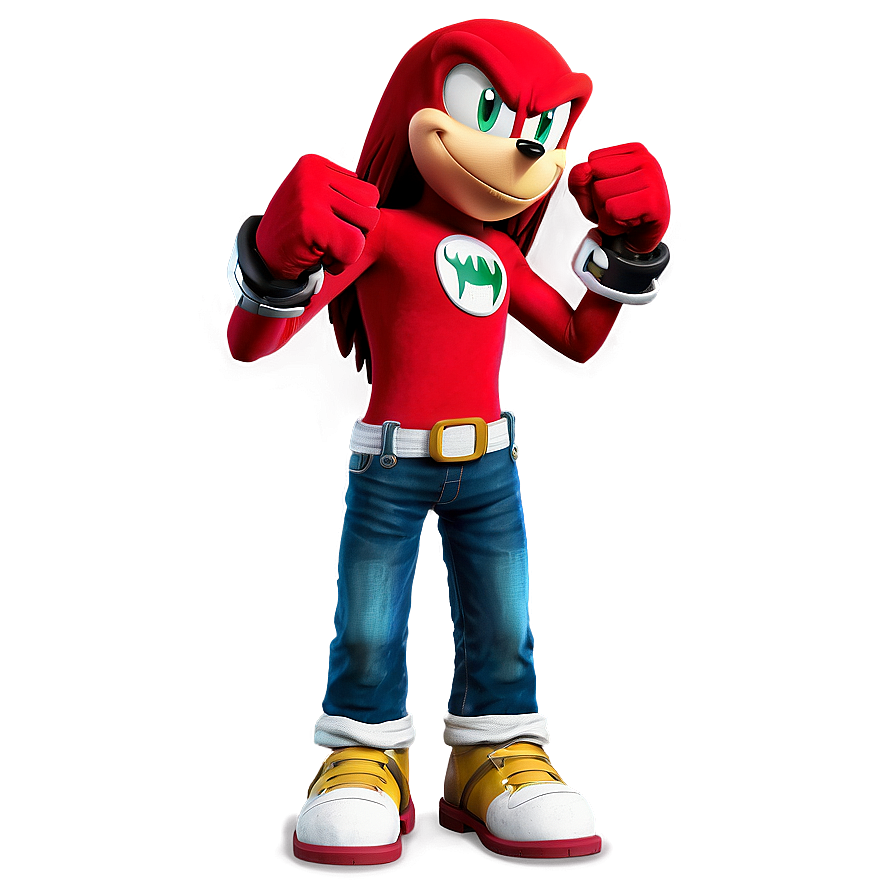 Smiling Knuckles Character Png Sei37 PNG