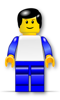 Smiling Lego Figure Illustration PNG
