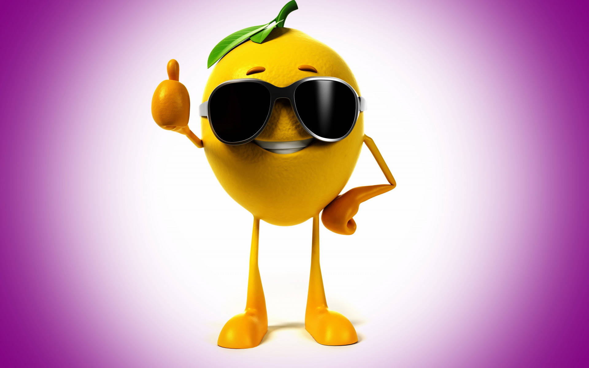 Smiling Lemon With Sunglasses Wallpaper