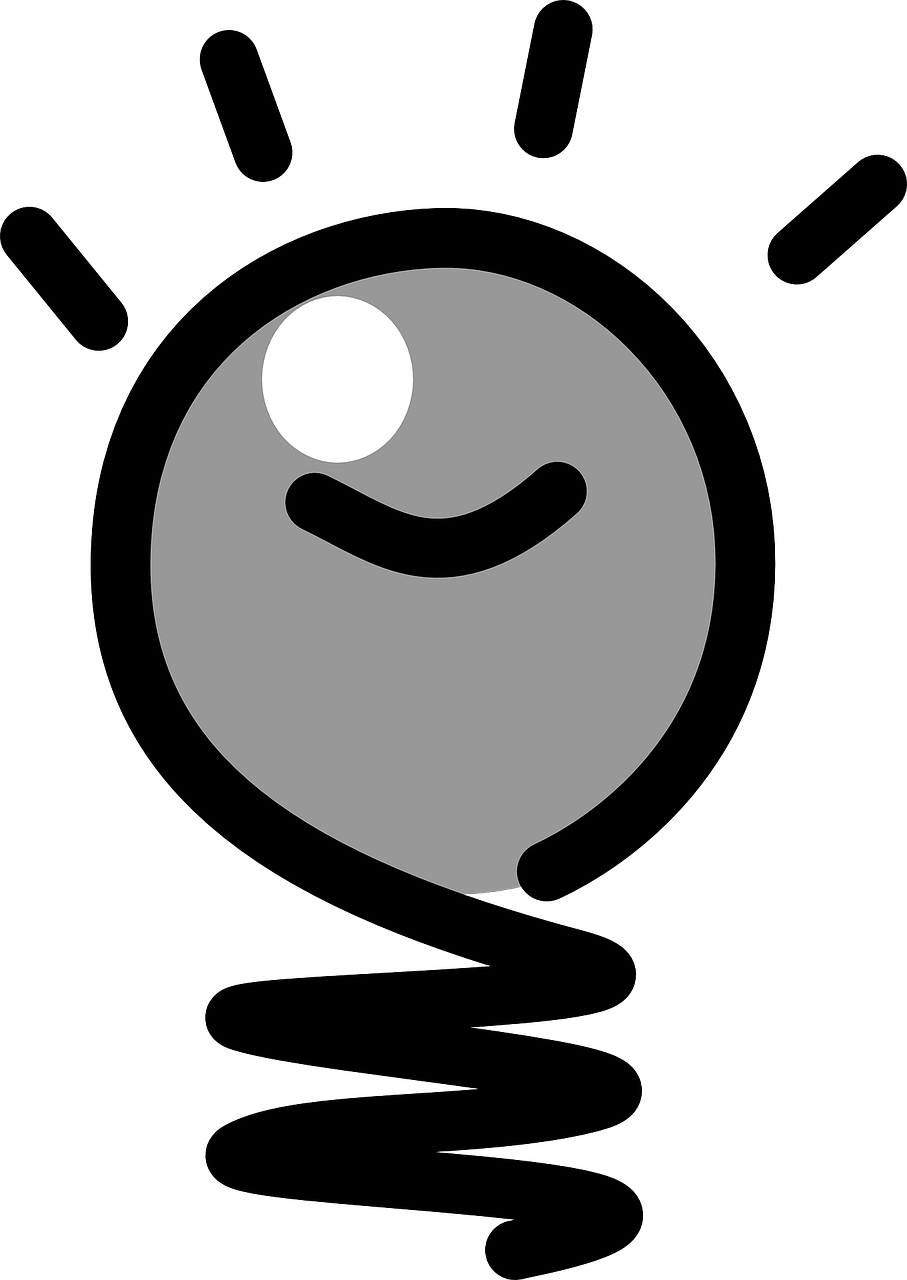 Smiling Lightbulb Cartoon Character PNG