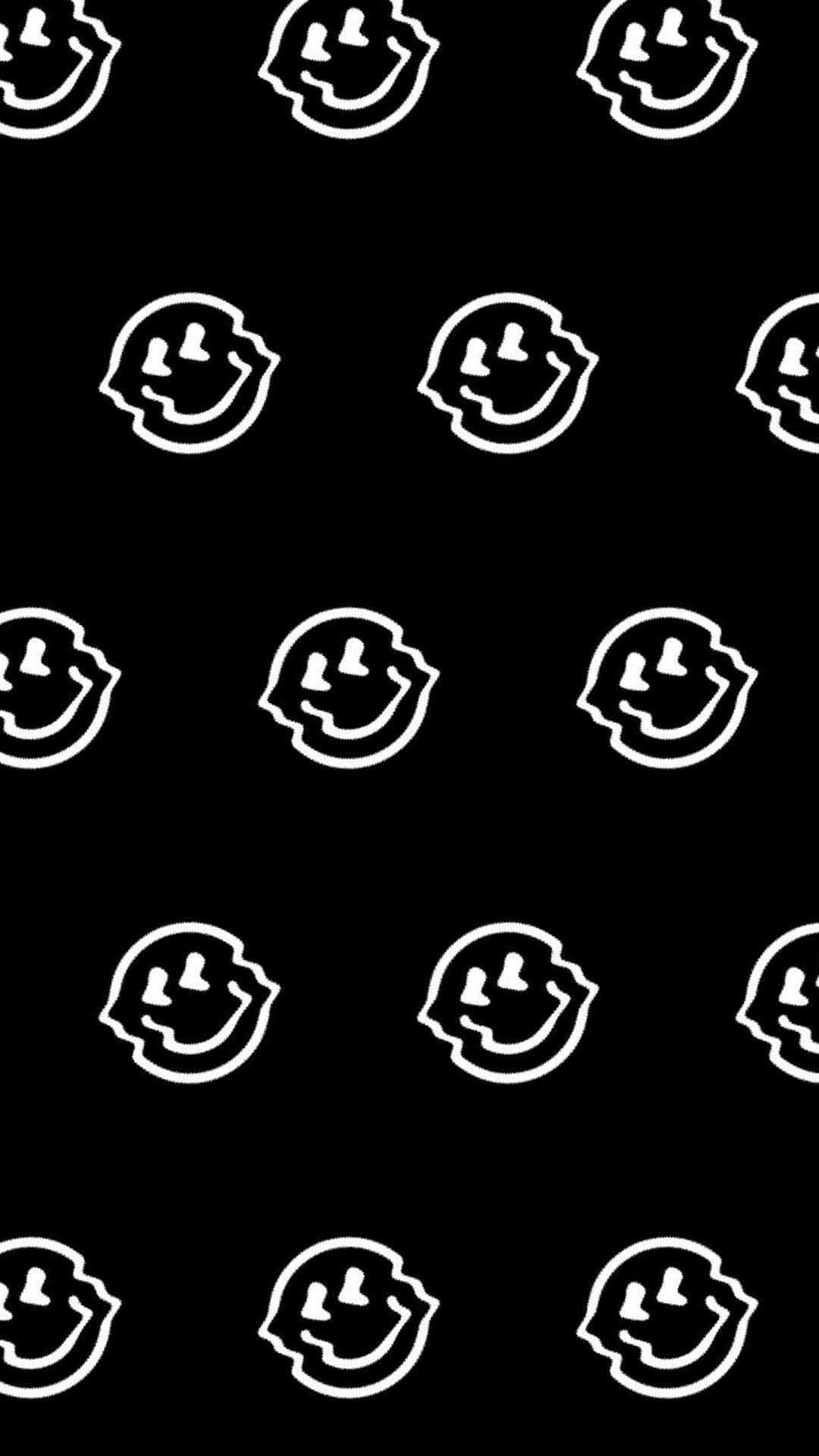 Smiling_ Lips_ Pattern_ Black_ Background Wallpaper