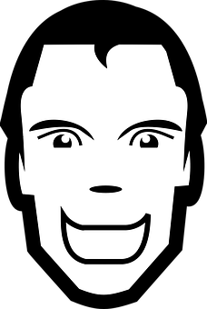 Smiling Man Blackand White Graphic PNG