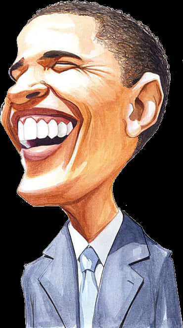 Smiling Man Caricature Artwork PNG