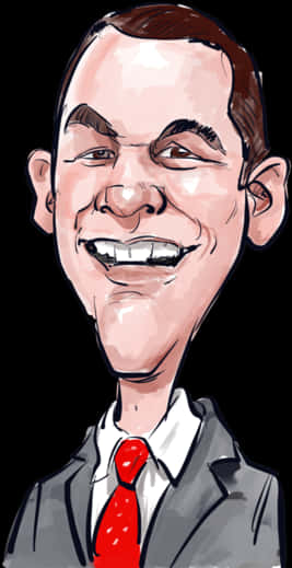 Smiling Man Caricature PNG