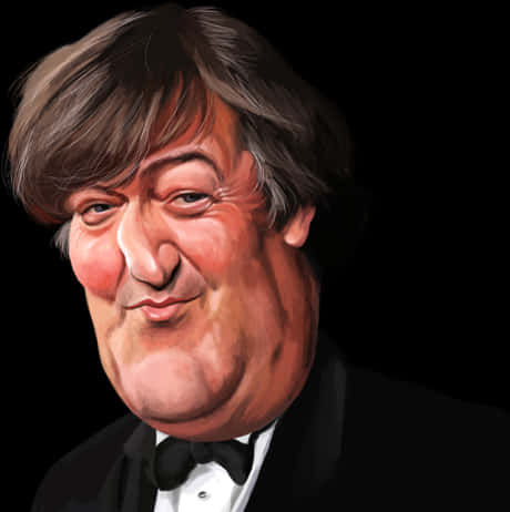 Smiling Man Caricaturein Tuxedo PNG