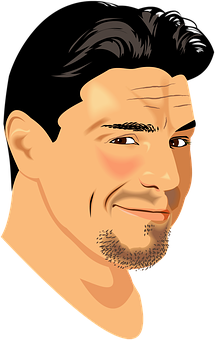 Smiling Man Cartoon Portrait PNG