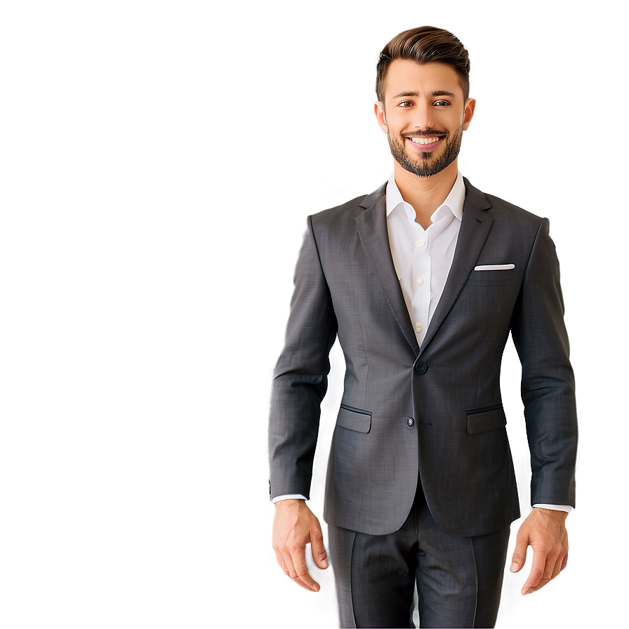 Download Smiling Man In Suit Png Hbk | Wallpapers.com