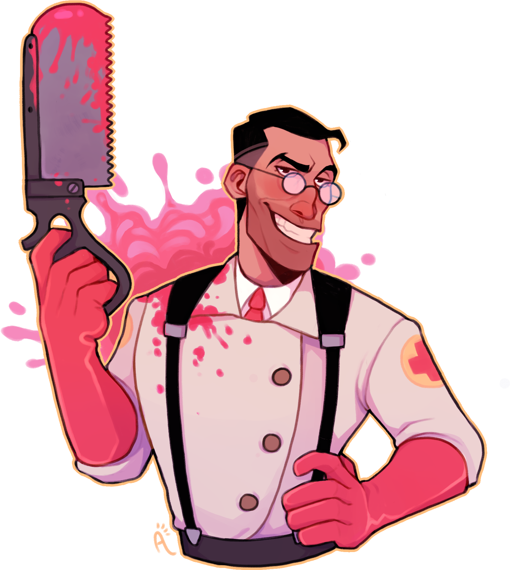 Smiling Man With Bloody Knife PNG