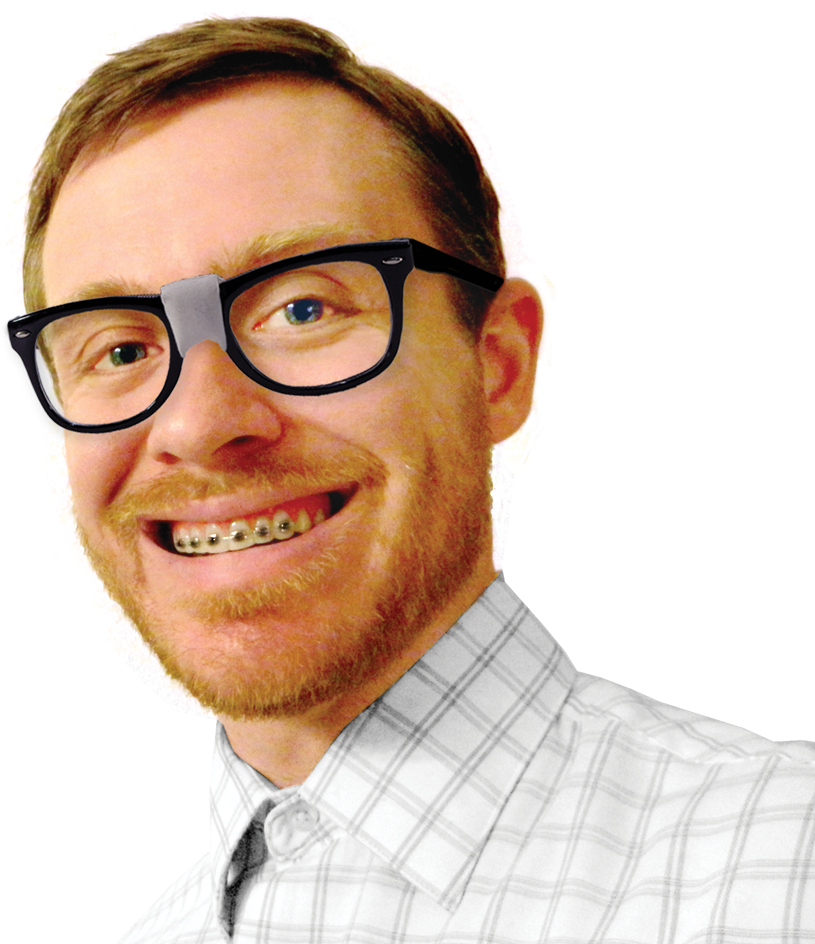 Smiling Man With Glassesand Braces.png PNG