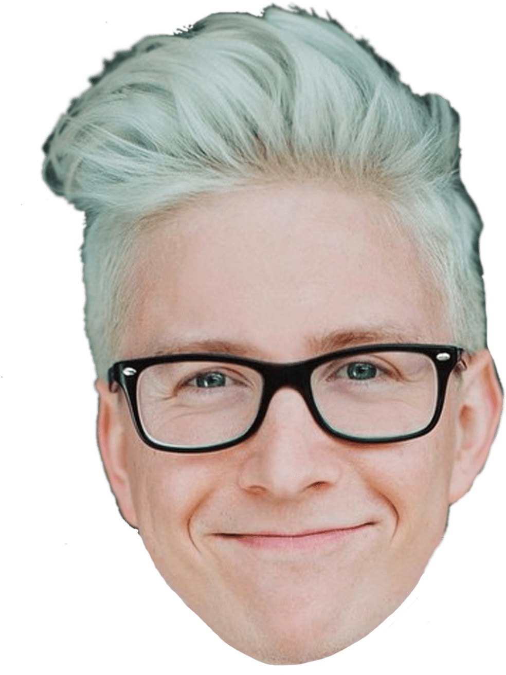 Smiling Man With Silver Hairand Glasses PNG