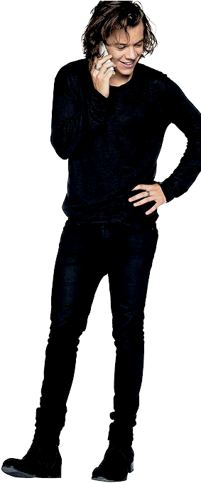 Smiling Manin Black Outfit PNG