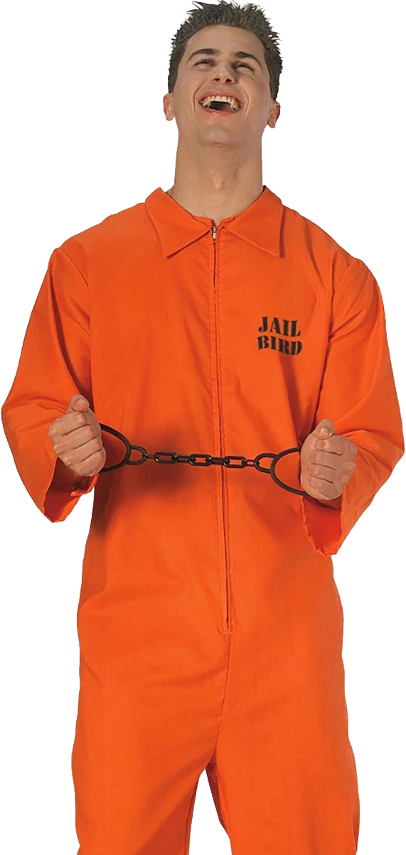 Smiling Manin Orange Prison Jumpsuit PNG