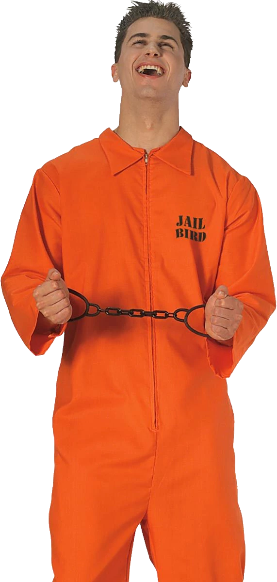 Download Smiling Manin Orange Prison Jumpsuit | Wallpapers.com