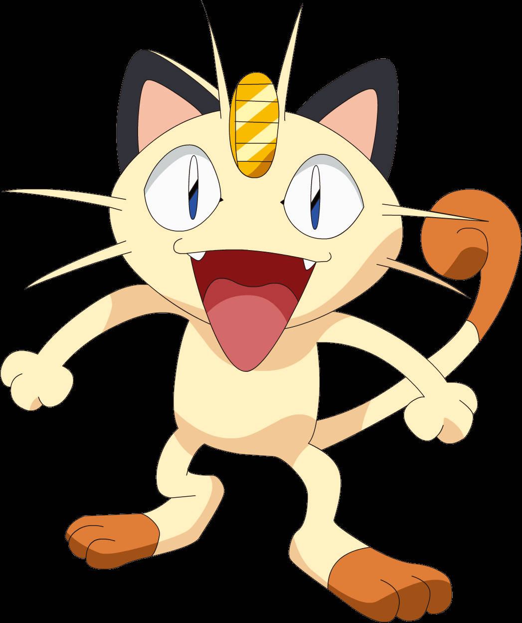 Smiling Meowth With White Backdrop Wallpaper