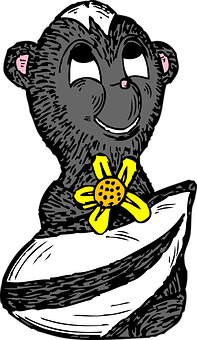 Smiling Monkey With Yellow Flower PNG