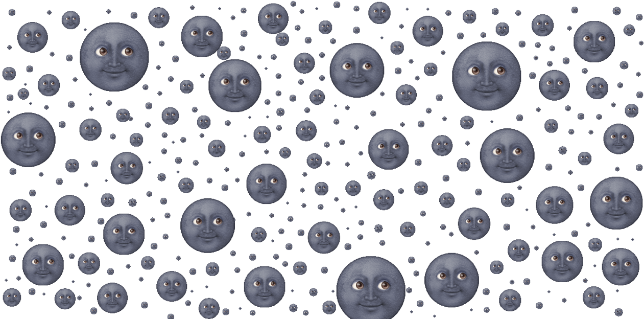 Smiling Moon Faces Pattern PNG