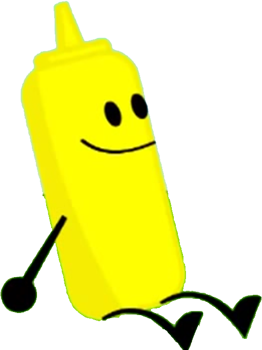 Smiling Mustard Bottle Cartoon PNG