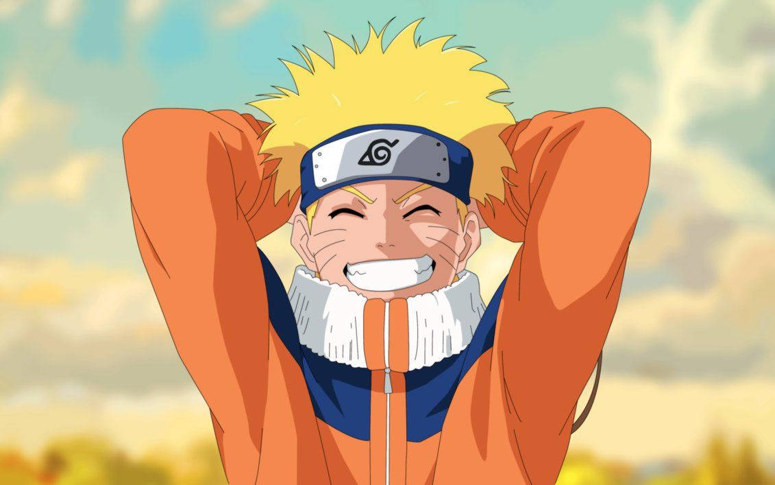 Narutouzumaki Con Un Sorriso Felice Sfondo