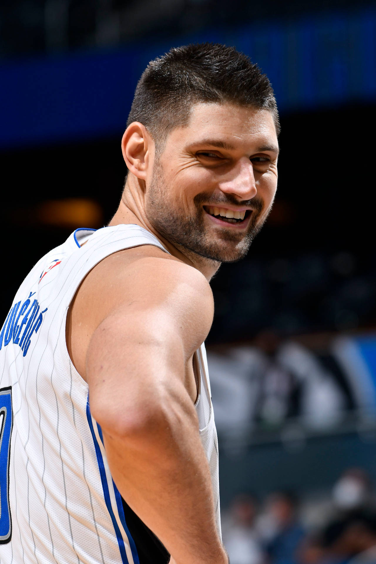 Smiling Nikola Vucevic Basketball Player Orlando Magic Wallpaper