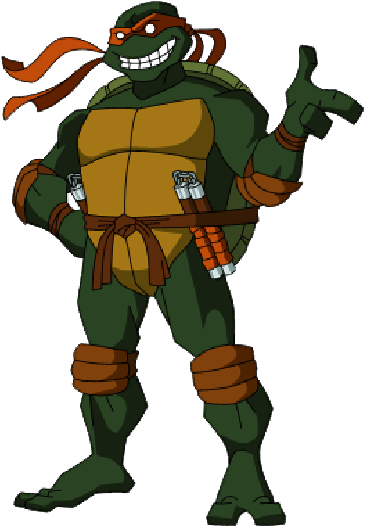 Smiling Ninja Turtle Character Art PNG