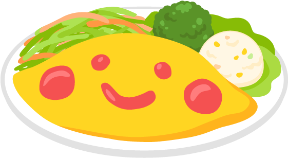 Smiling Omelette Cartoon Plate PNG