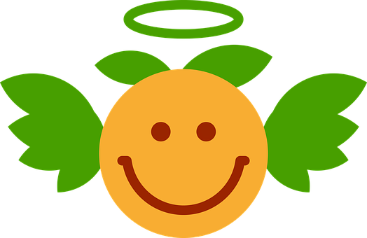 Smiling Orange Angel Graphic PNG