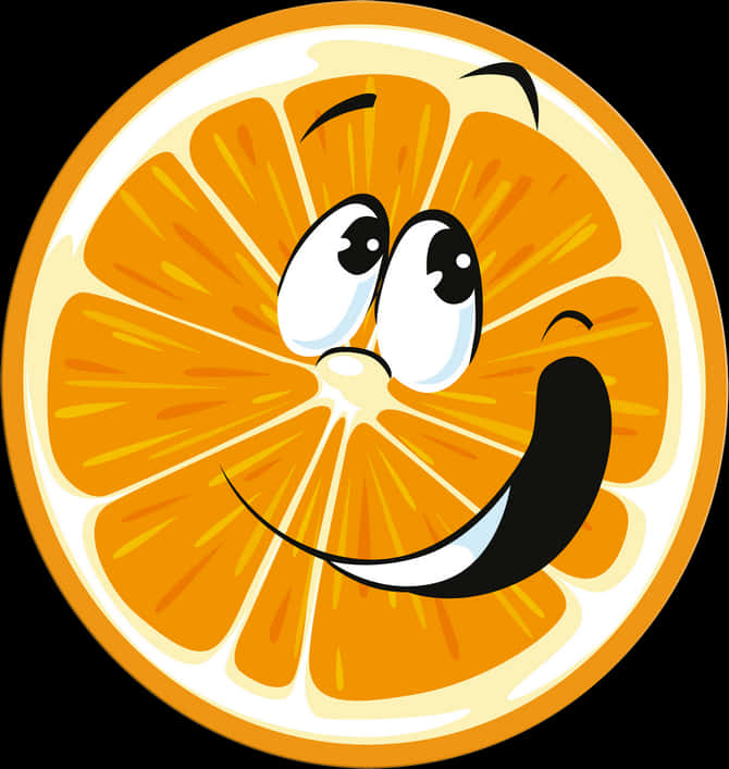 Smiling Orange Cartoon PNG