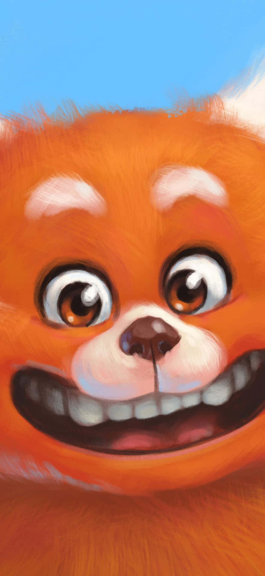 Smiling Orange Creature Illustration Wallpaper