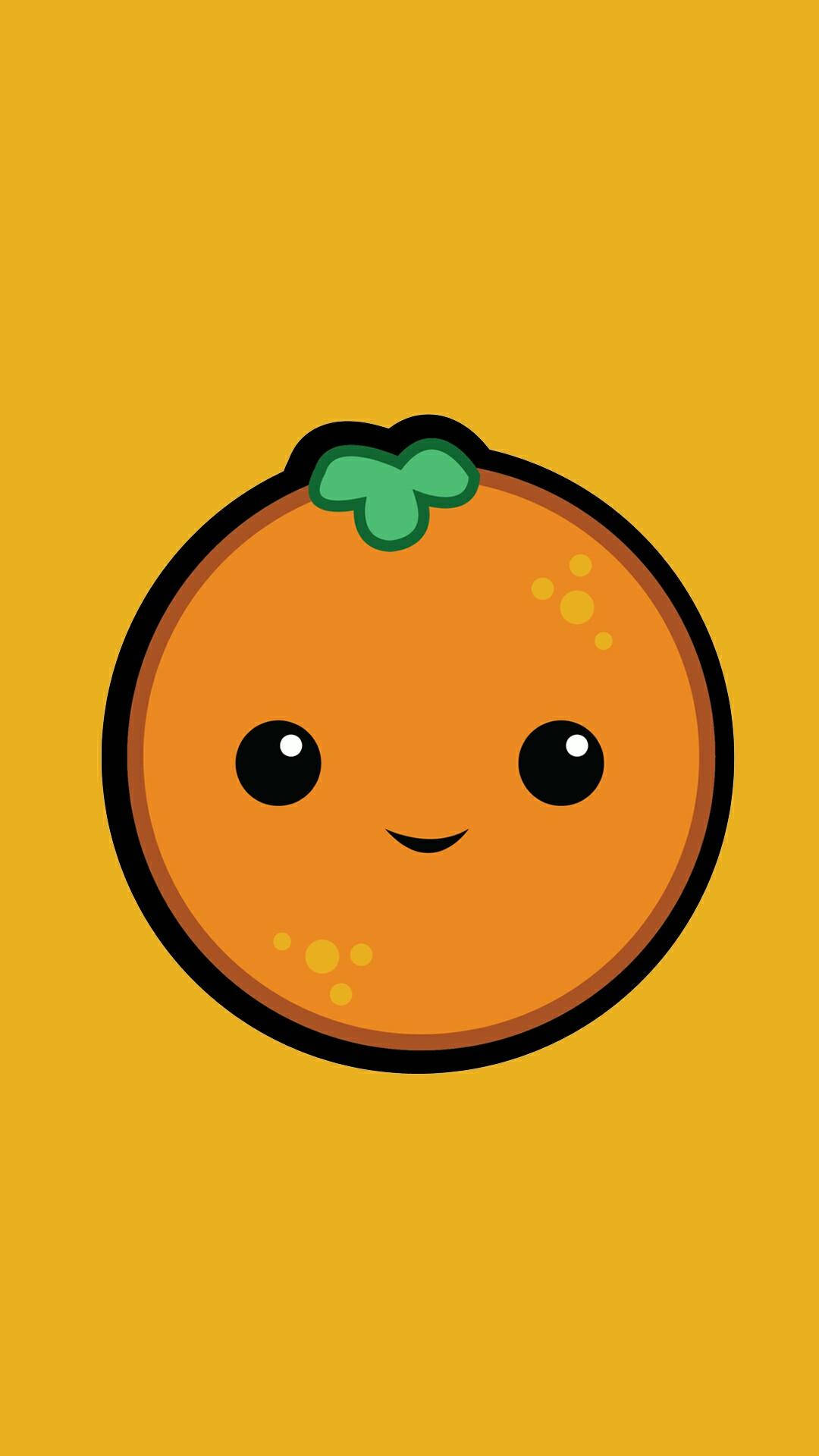 Smiling Orange Minimalist Iphone Wallpaper