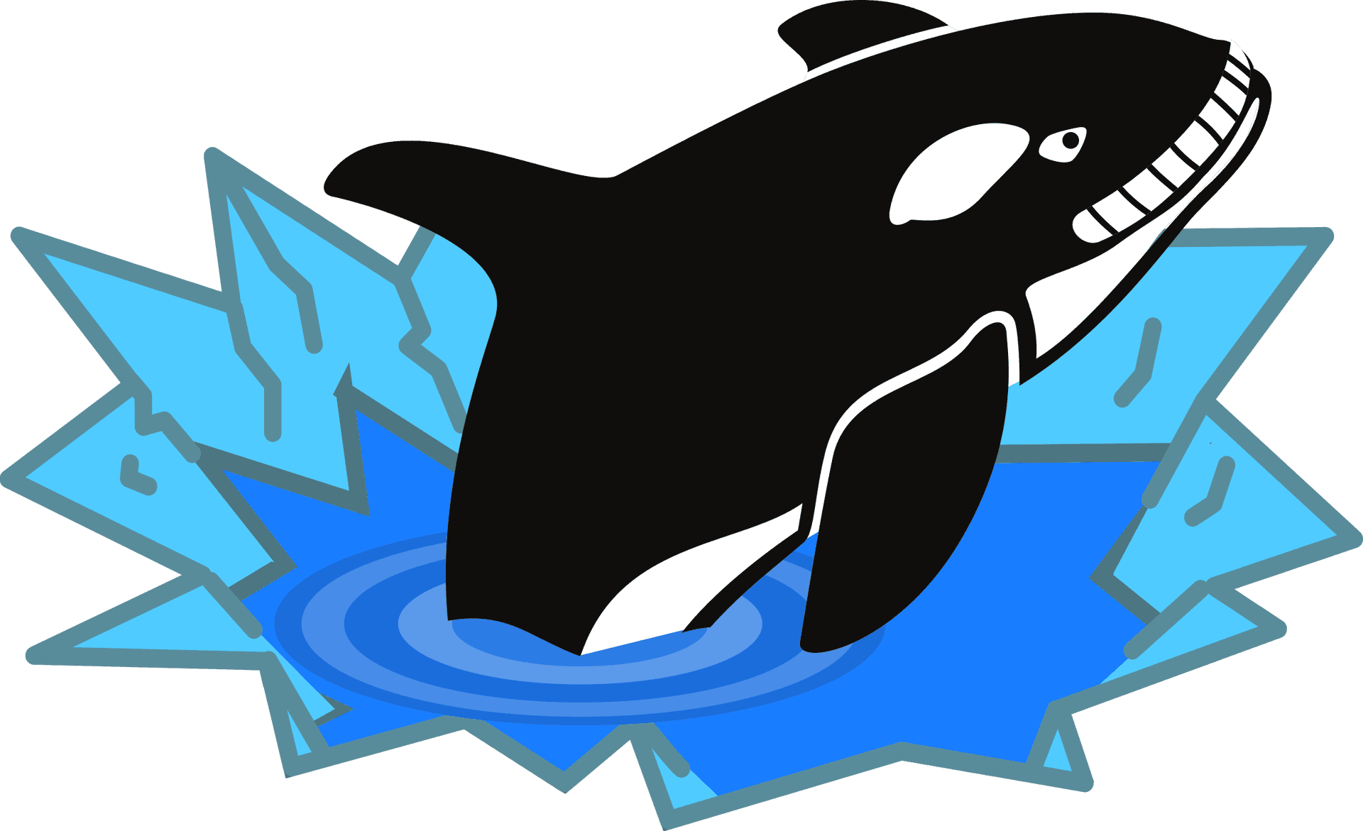 Smiling Orca Cartoon Clipart PNG