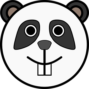 Smiling Panda Face Graphic PNG