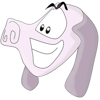Smiling Pink Cartoon Character PNG
