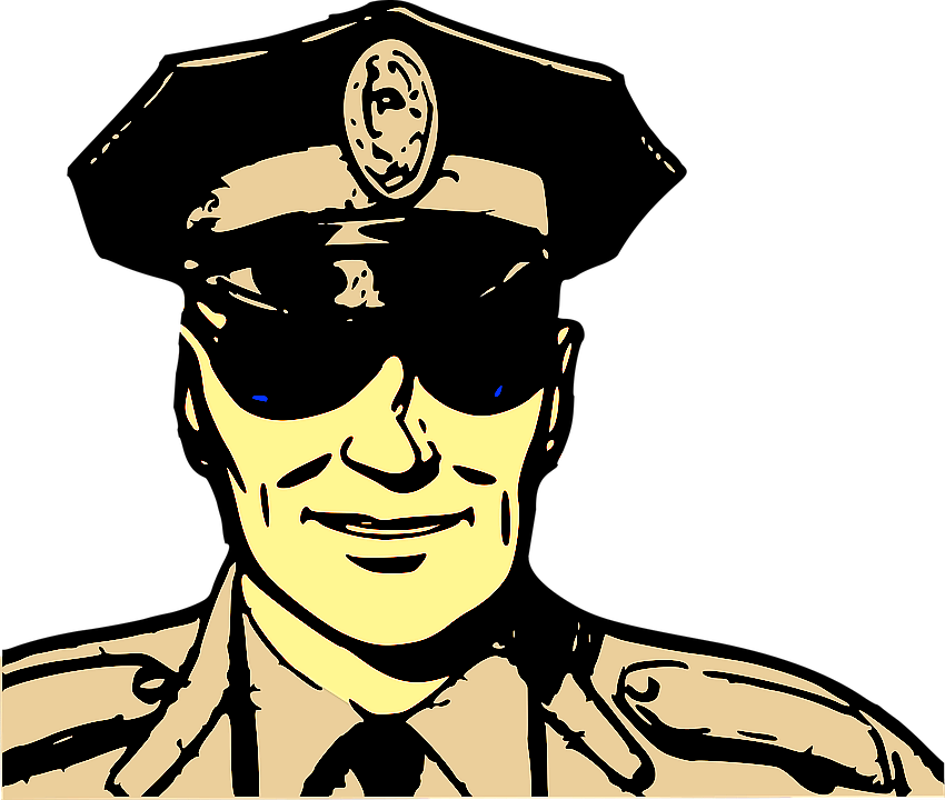 Smiling Police Officer Illustration PNG