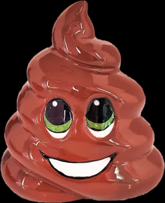 Smiling Poop Emoji Figurine PNG