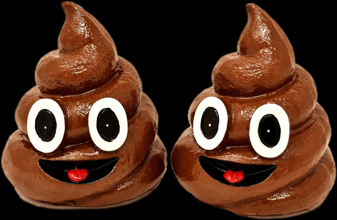 Smiling Poop Emoji Figurines PNG