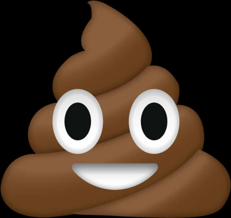 Smiling Poop Emoji Graphic PNG