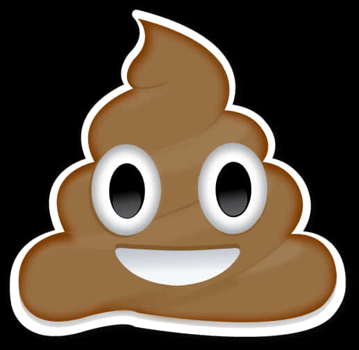 Smiling Poop Emoji Illustration PNG