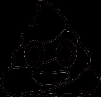 Smiling Poop Emoji Outline PNG