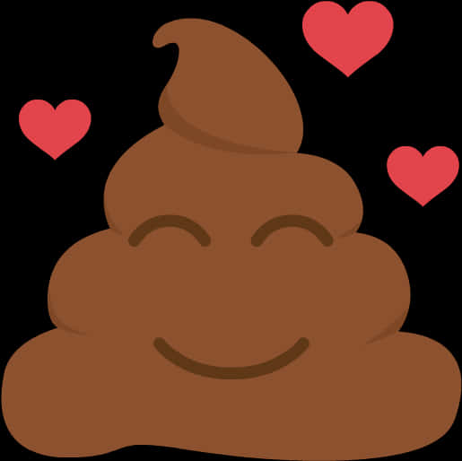 Smiling Poop Emojiwith Hearts PNG