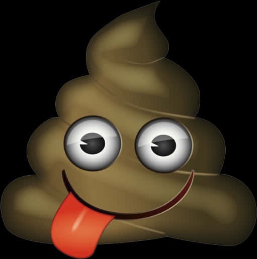 Smiling Poop Emojiwith Tongue Out PNG