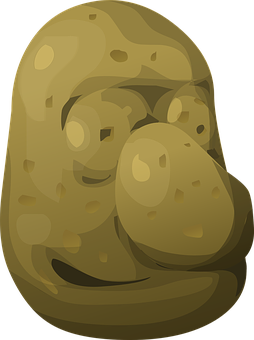 Smiling Potato Cartoon Character PNG