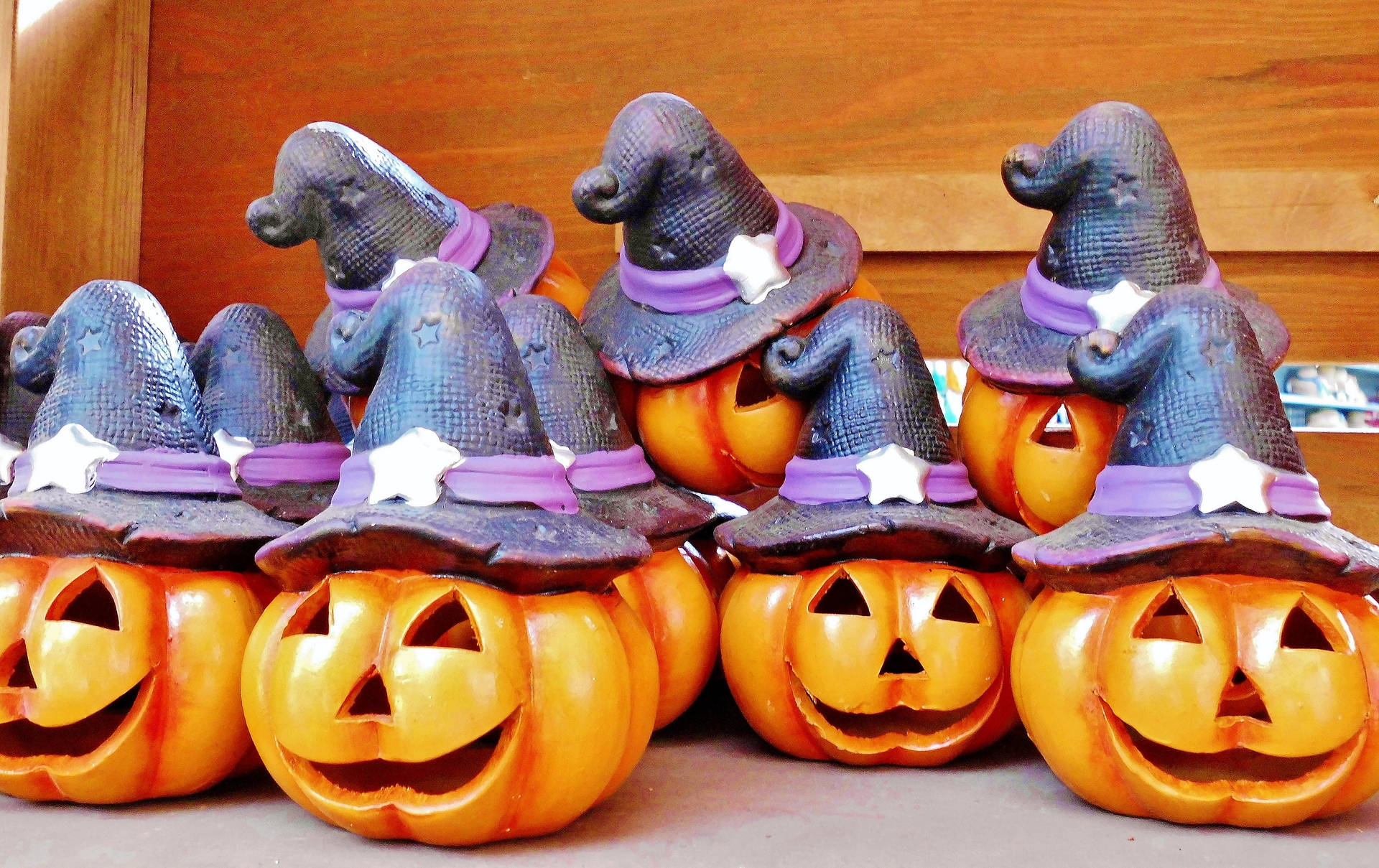 Smiling Pumpkins Figurines Halloween