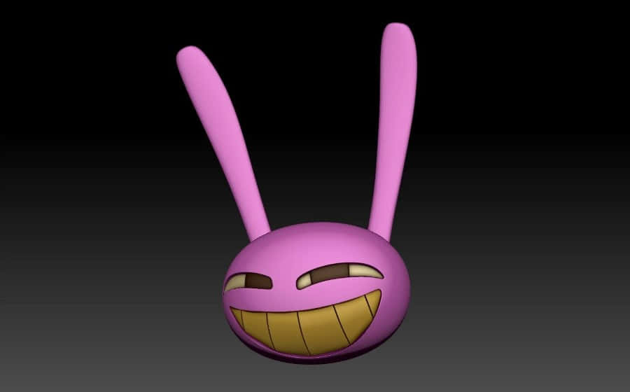 Smiling Purple Bunny Ears Emoji Wallpaper