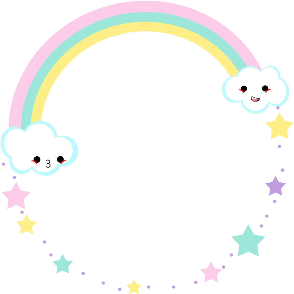 Smiling Rainbowand Stars Graphic PNG