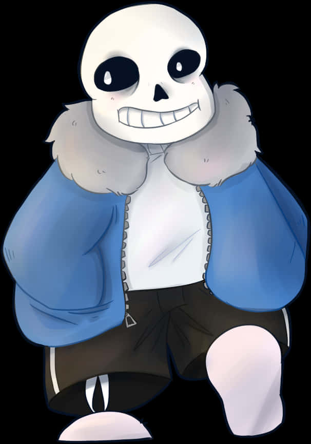 Smiling Skeleton Character Art PNG