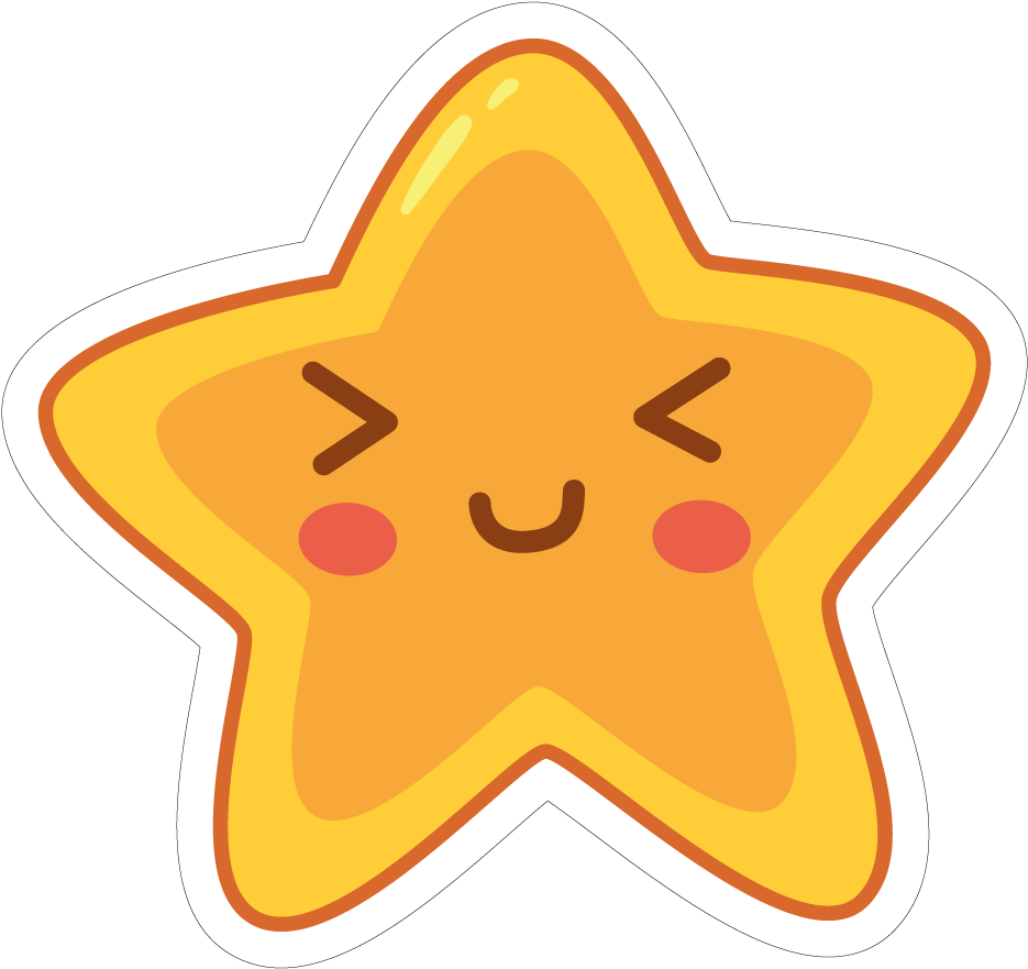 Smiling Star Sticker PNG