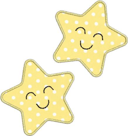 Smiling Stars Cartoon Illustration PNG