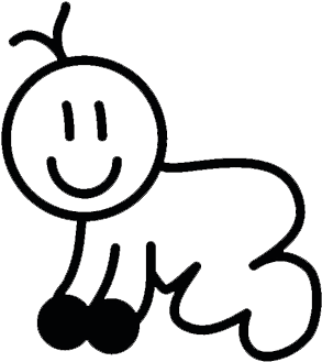 Smiling Stick Figure Baby Drawing PNG