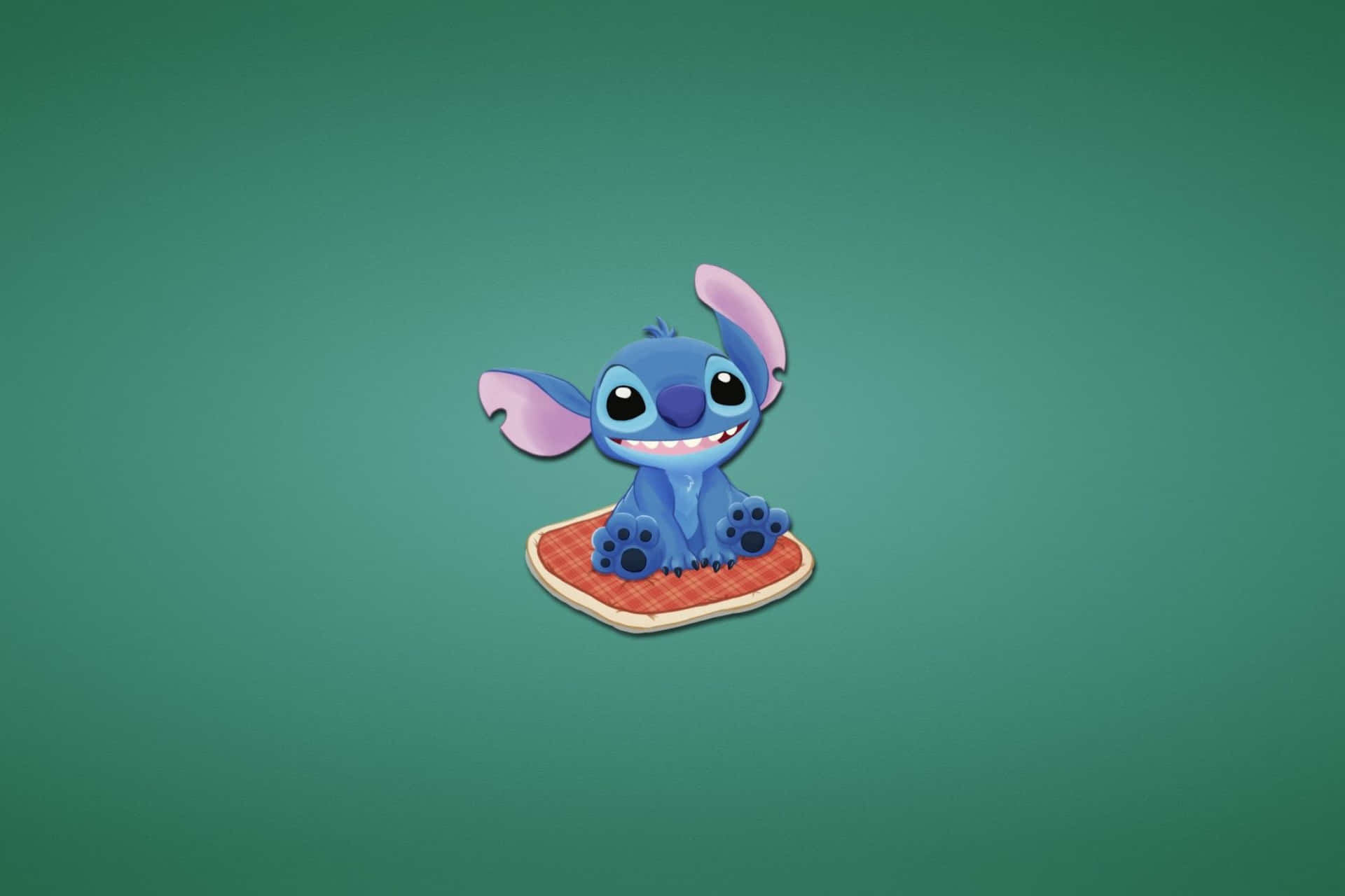 Smiling Stitch On Surfboard Wallpaper
