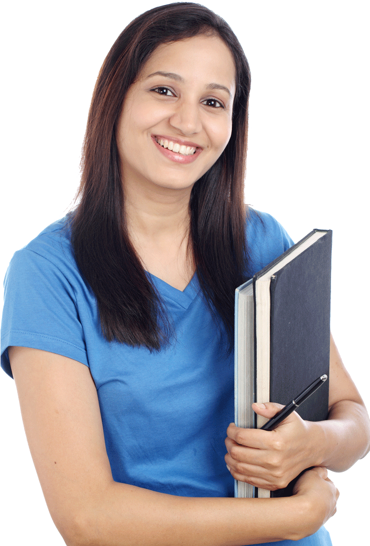 Smiling Student Holding Booksand Pen PNG